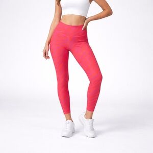 FIERCEPULSE Pink Orange Animal Print Leggings Size Large